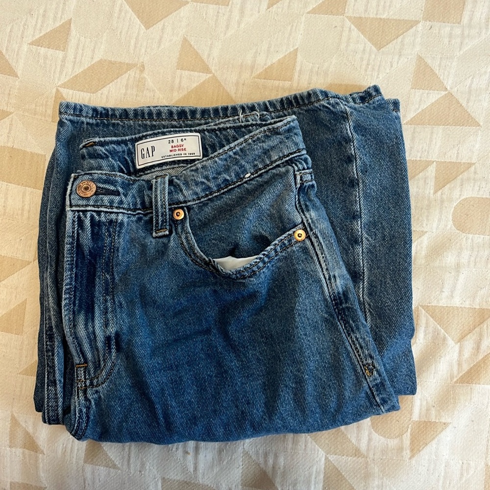 Gap baggy mid rise jeans.